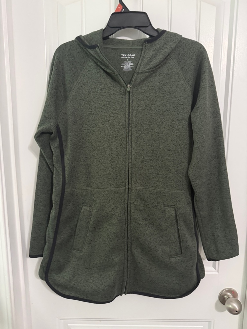 tek gear Olive Green Full-Zip Jacket with Black Trim